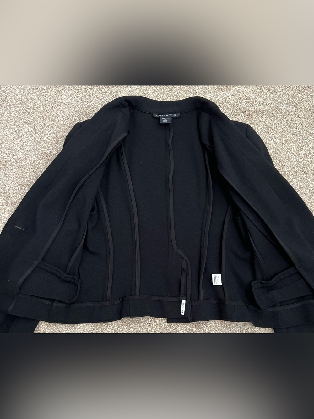 Banana Republic Black Single-Button Women's Tailored Crop Blazer Size 0P - Picture 5 of 7